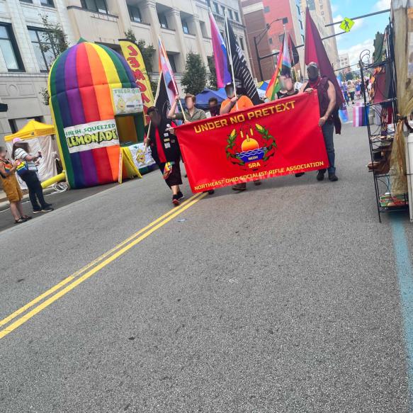 Flags at Pride Parade